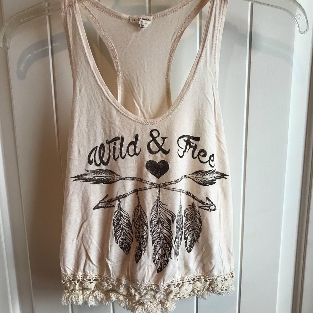 Four Girlz Wild & Free Racerback Crop Top Small